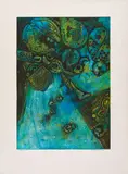Klaus Däniker, Ohne Titel, 1971, Farbradierung und Prägung auf Bütten