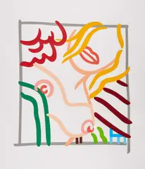 Tom Wesselmann, New Bedroom Blonde Doodle, 1991, Farbserigrafie auf leichtem Karton