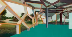 Alexander Ernst Voigt, Grüne Architektur, 2009, Acryl auf Leinwand