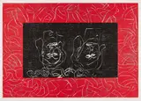 Georg Baselitz, Rote Schwestern - Aman, 1994, Farbholzschnitt auf Maschinenbütten