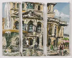 Christopher Lehmpfuhl, Alte Oper Frankfurt, 2001, Jeweils: Öl auf Leinenstreifen