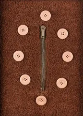 Buchobjekt (Aus: Frotteebilder) by Jiří Georg Dokoupil, 1984, Künstlerbuch, bespannt mit Frottee, benäht mit Knöpfen und einem Reißverschluss. In Rahmen montiert, sold Mar 2023