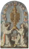 Hendrick van Balen, Engel mit Monstranz, Öl auf Kupfer