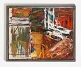 Markus Lüpertz, Ohne Titel (Landschaft), 1998, Öl auf Leinwand (collagiert)