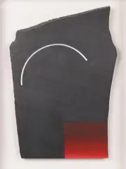 Rupprecht Geiger, Ohne Titel, 1990, Farbkreiden auf Schieferplatte