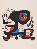 Plakat für die UNESCO "Droits de l'homme" by Joan Miró, 1974, Farblithografie auf Arches (Wasserzeichen), sold Apr 2023