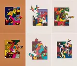 Otmar Alt, Serie von 8 Druckgrafiken, 1980, 6 Farblithografien und 2 Farbradierungen auf weißem oder braunem Bütten