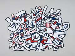 Jean Dubuffet, Organisme, 1973, Farbserigrafie auf leichtem Karton