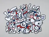 Jean Dubuffet, Organisme, 1973, Farbserigrafie auf leichtem Karton
