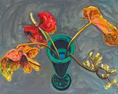 Norbert Tadeusz, Anthurie, 1990, Öl auf Leinwand
