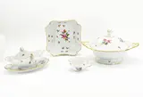 78 Teile aus einem Service Neubrandenstein mit Blumen und Insekten by Meissen, 20.Jh, Porzellan, farbig und gold staffiert, sold Jan 2023