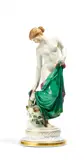 Weiblicher Akt 'Nach dem Bade' by Meissen, Nach 1934, Porzellan, farbig und gold staffiert, sold Nov 2022
