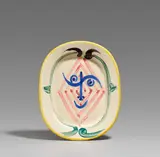 Faun's head by Pablo Picasso, 1948, Weißes Steingut, partiell farbig gefasst und glasiert; ceramic, Madoura edition, sold Nov 2022