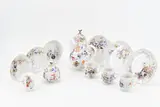 Kaffeeservice 'Karneval' für sechs Personen by Meissen, 20. Jh, Porzellan, farbig und gold staffiert, sold Nov 2022