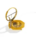 Nikolaus Rugendas III, Äquatoriale Sonnenuhr, 1. Hälfte 18. Jh, Messing, graviert. In passendem Lederfutteral