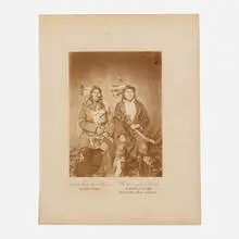 Julian Vannerson, Portrait of Tshe-tan Wa-hu-wa -Ma-ni and Wa-kin-yan Ta-wa; Mdewakanton Sioux, 1858, vintage salt print