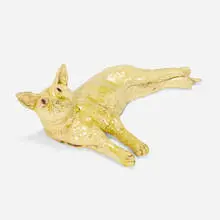 Cat by David Gilhooly, glazed stoneware, sold Feb 2024