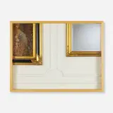 Ron Gilad, Drawing No. 5, 2009, oil on canvas, painted and gilt wood assemblage, mirror, glass, basswood