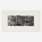 Mark Ruwedel, Alluvial Fan, Death Valley, California, gelatin silver print from Polaroid Type 55 Positive/Negative film mounted to matboard in three parts