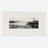 Mark Ruwedel, Columbia River: The Dalles Dam (A Bounty on Squawfish), gelatin silver print from Polaroid Type 55 Positive/Negative film mounted to matboard in two parts