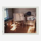 Robert Cumming, Portrait Studio with Final Sketch, 1981, unique Polaroid Type 808 Polacolor print with marker additions