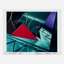 Construct XVII by Barbara Kasten, 1982, unique Polaroid Type 809 Polacolor print, sold Jun 2025