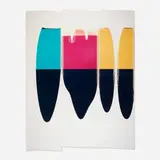 Ellen Carey, Pulls (CMY), 1997, unique large-format Polaroid Polacolor print composite