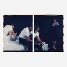 Eileen Cowin, Untitled, 1985, unique large-format Polaroid Polacolor print in two parts