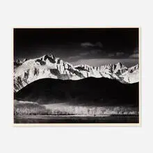 Ansel Adams, Winter Sunrise, Sierra Nevada from Lone Pine, CA, gelatin silver print mounted to board
