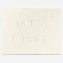 Partial Truth by Bruce Nauman, 1999, embossing from granite stone on Hahnemühle German Etching, sold Jun 2025