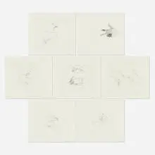 Bruce Nauman, Seven works from the Fingers & Hole series, 1994, etching on Lana Royal