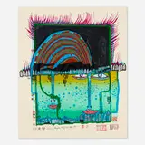 Friedensreich Hundertwasser, Burning Winter (from the Regentag portfolio), 1976, screenprint in color with metal imprints