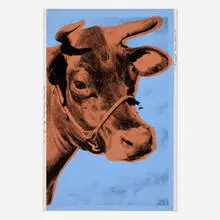 Cow by Andy Warhol, 1971, screenprint in colors on wallpaper, sold Jun 2025