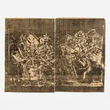 Jerusalem Plant #3 (diptych) by Jim Dine, 1982, woodcut on Kozo, sold Jun 2025