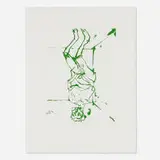 Georg Baselitz, Serpentine (Green), 2022, etching with sugar-lift aquatint on Somerset White Satin