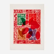 Bernard Cohen, Concerning the Meal, 1980, aquatint in colors