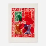 Bernard Cohen, Concerning the Meal, 1980, aquatint in colors