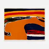 Pierre Célice, Untitled - Orange, 1972, lithograph in colors