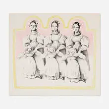 Sante Graziani, Three Little Girls (from the Homage to Ingres portfolio), 1966, lithograph in colors