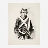 John Sandlin, Private Richard K. Oakley 9th Georgia Battalion Killed at Shiloh, 1973, lithograph