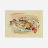 Oskar Kokoschka, Fische, 1975, lithograph in colors