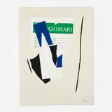 Robert Motherwell, America - La France Variation IX (from the America - La France Variations series), 1984, lithograph in colors with collage on mottled tan Australian Bemboka and Arches Cover mould-made