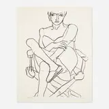 Richard Diebenkorn, Seated Woman in Chemise (from the Seated Woman series), 1965, lithograph on BFK Rives