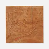 Blanche Lazzell, Sailboats (printing block)