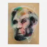 Jongwang Lee, Lincoln 1862, acrylic, oil, resin, and sumi ink on canvas over wood panel
