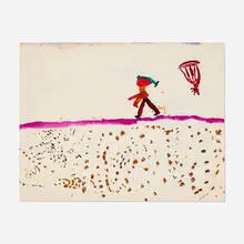 Dora Maar, Child Flying Kite, acrylic on paper