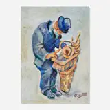 Harry Zitter, New York Pretzel Vendor, oil on canvas board