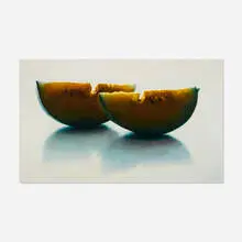 James Del Grosso, Two Melon Slices, 1989, oil on canvas