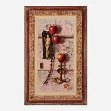 Aaron Bohrod, Forbidden Fruit, oil on board in artist's frame