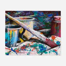 Containers #178 by Oscar Lakeman, 1986, acrylic on canvas, sold Jul 2023